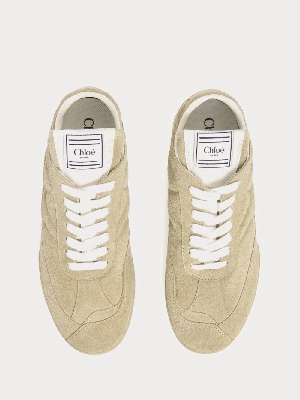 Chloe Kick sneakers in pale khaki, NWT, size 9